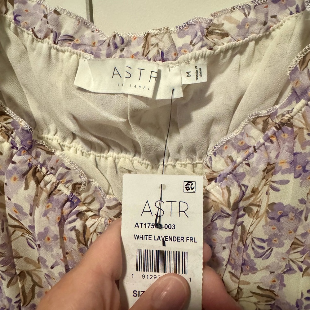 Astr Purple Floral Ruffle Blouse - Picture 4 of 4